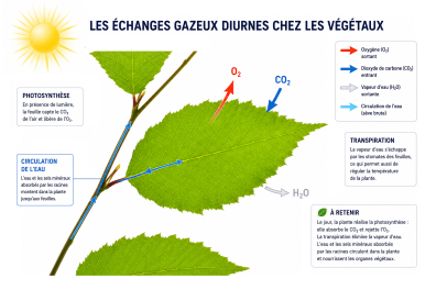 Les échanges gazeux diurnes chez les végétaux